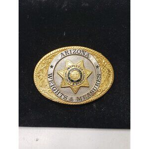Vintage Creative Castings Arizona Weights & Measures Inspector Brass Belt Buckle